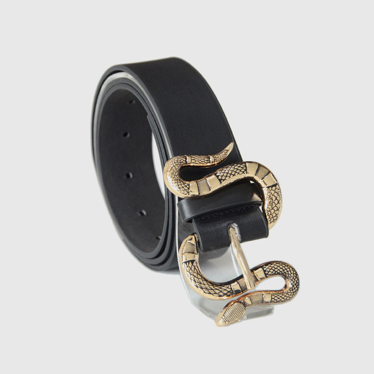 Skórzany pasek z klamrą w kształcie węża