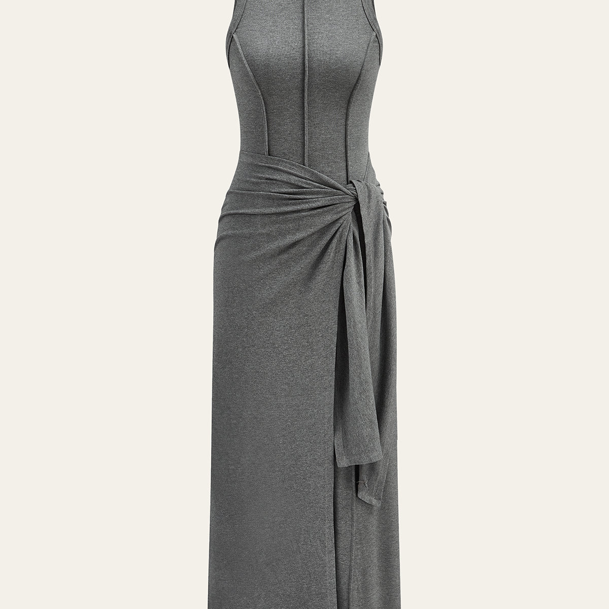 Sukienka midi bez rękawów z golfem