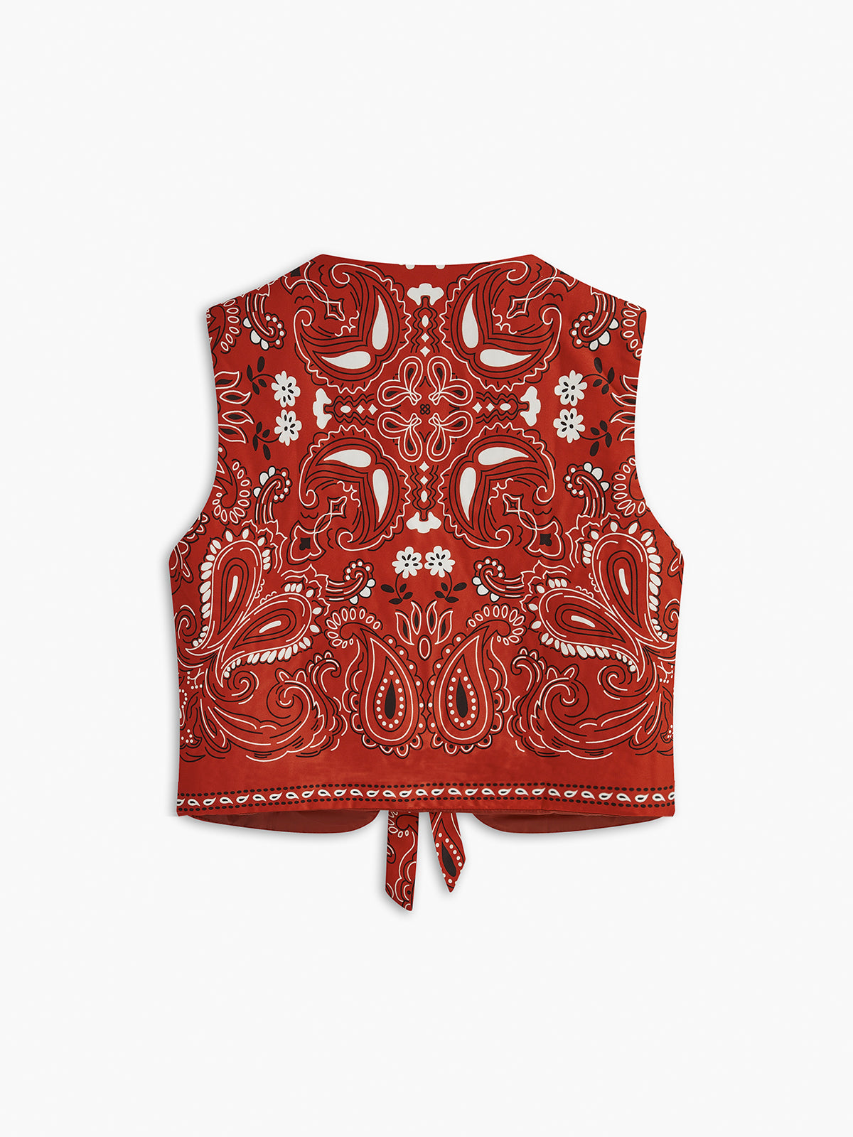 Kamizelka z wiązaniem z nadrukiem paisley