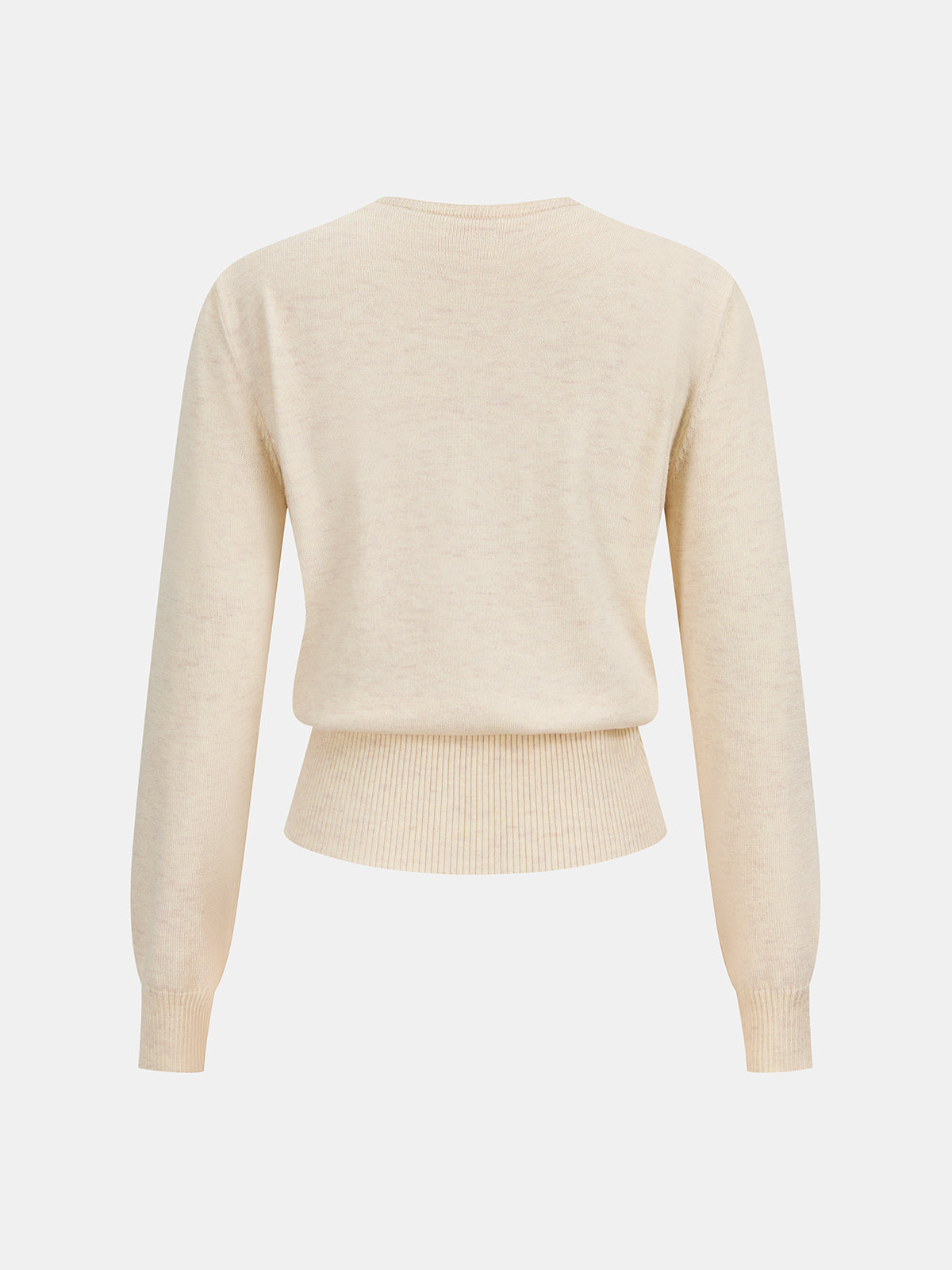 Sweter z koronkowym panelem i cyrkoniami z mieszanki wełny