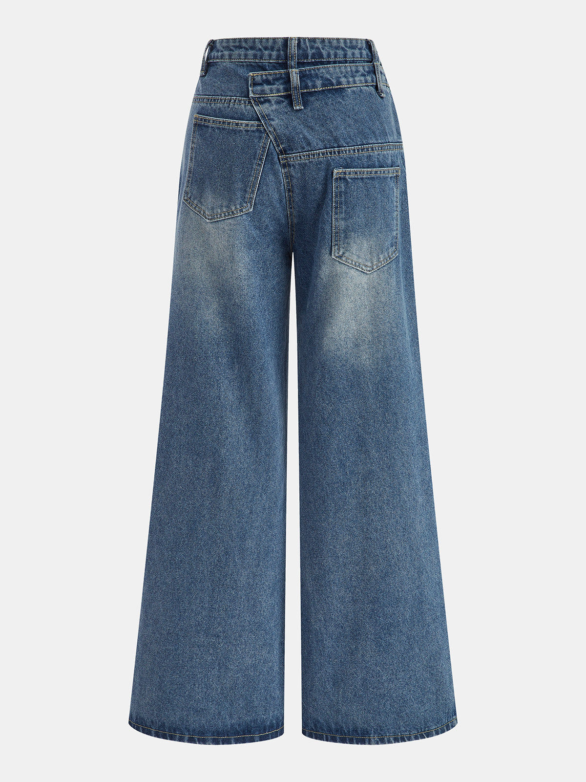 Asymetryczne spodnie z guzikami z denimu