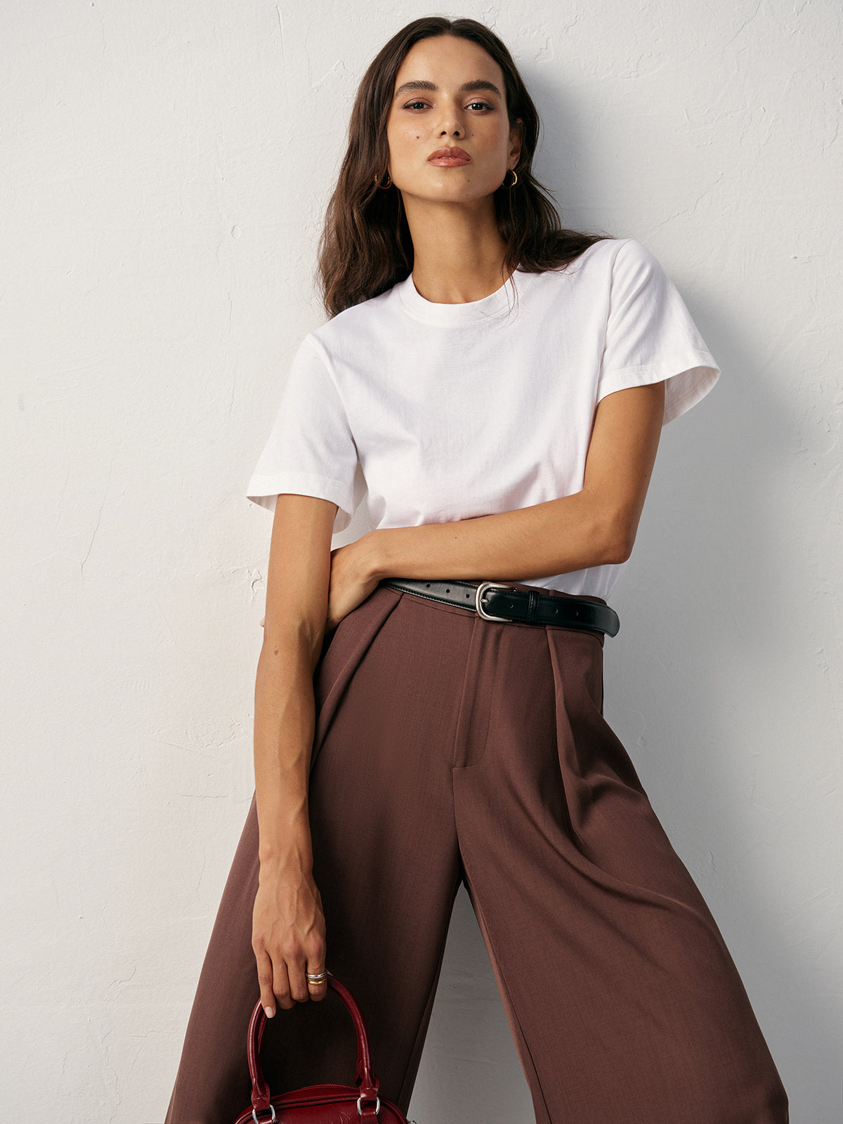 Bawełniana koszulka z okrągłym dekoltem