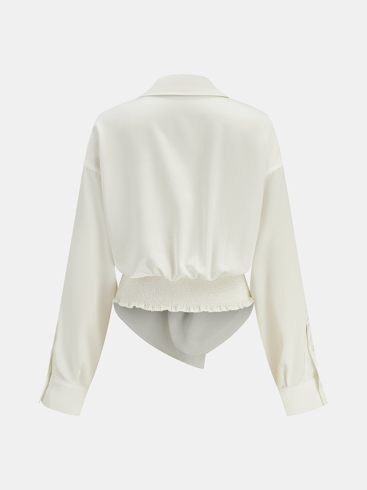 Koszula z kołnierzykiem i skręconym przodem z długim rękawem