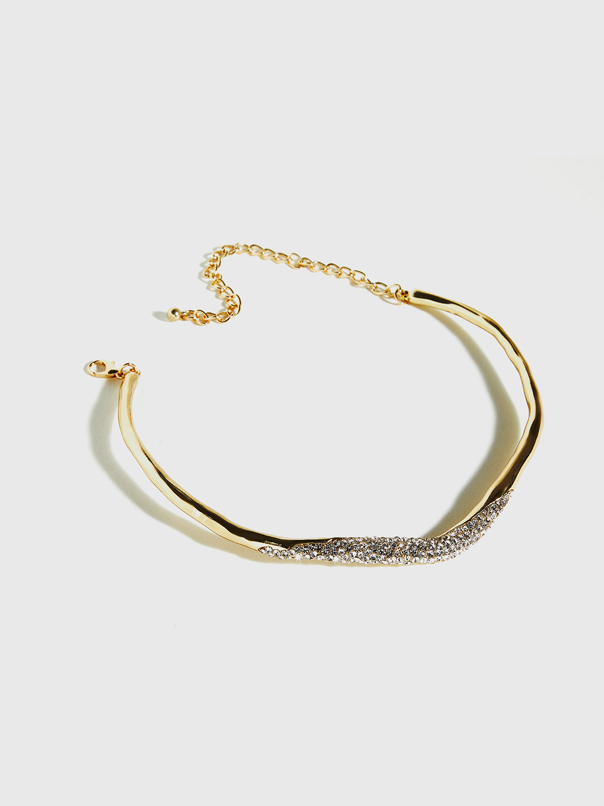 Naszyjnik choker z nieregularnym cyrkonem