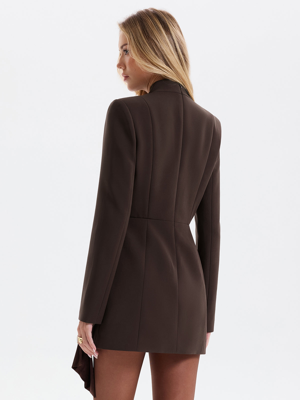 Sukienka marynarka z satynowym paskiem