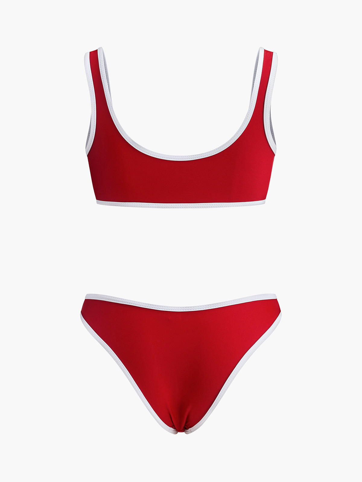 Bikini z kontrastowym wykończeniem i dekoltem w łódkę