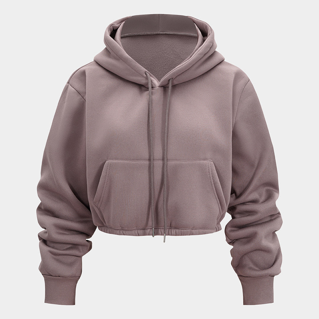 Bluza damska z kapturem krótki fason casual