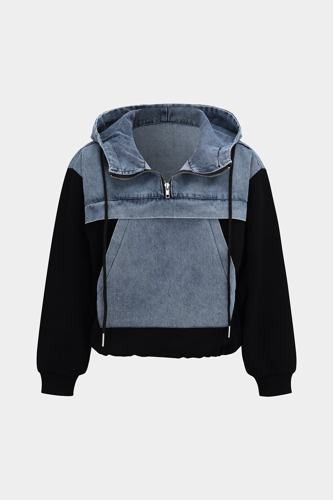 Bluza z kapturem z zamkiem i kieszenią kangurką