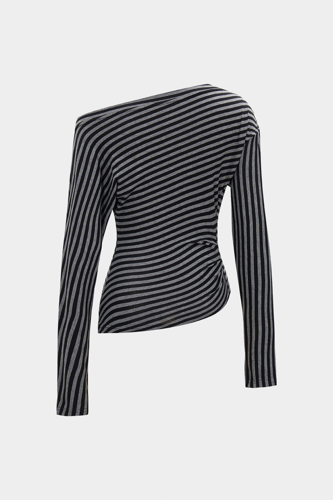 Bluzka asymetryczna z długim rękawem prążkowana