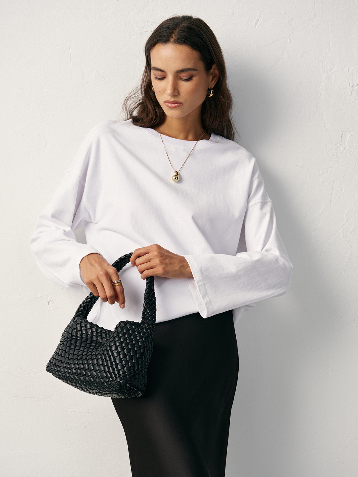 Bluzka oversize z długimi rękawami casual
