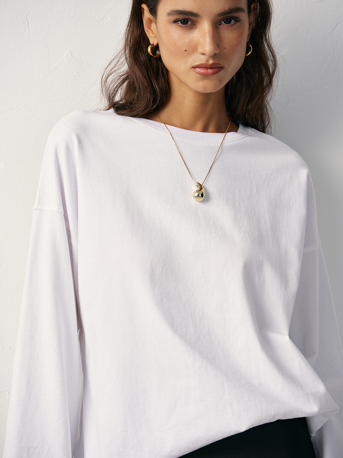 Bluzka oversize z długimi rękawami casual