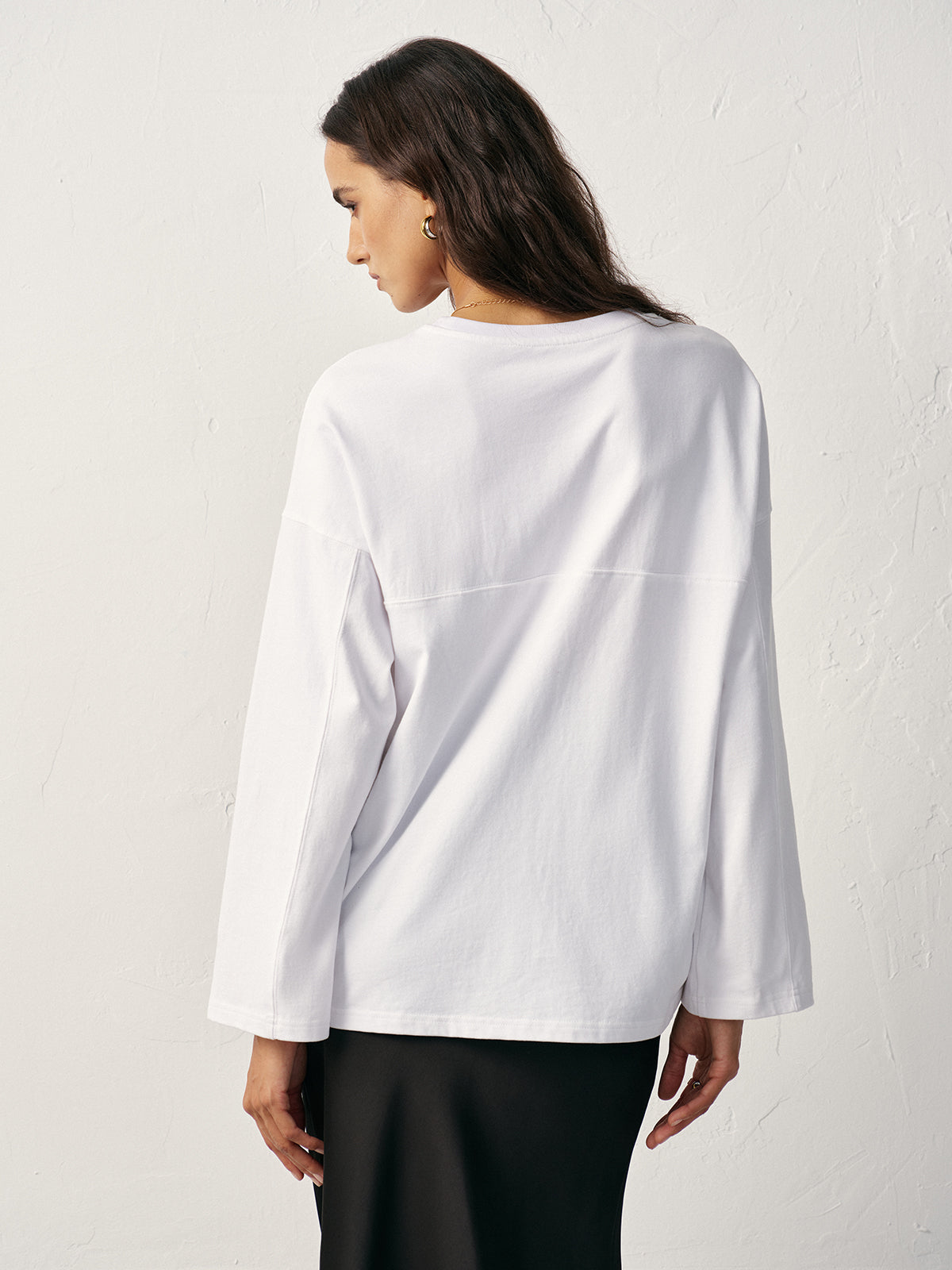 Bluzka oversize z długimi rękawami casual