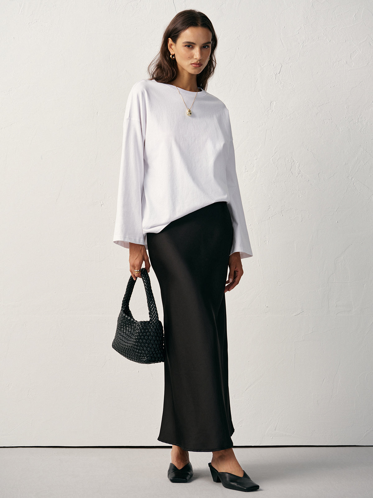 Bluzka oversize z długimi rękawami casual