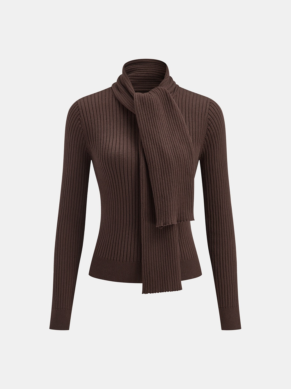 Bluzka prążkowana z dopasowanym szalikiem