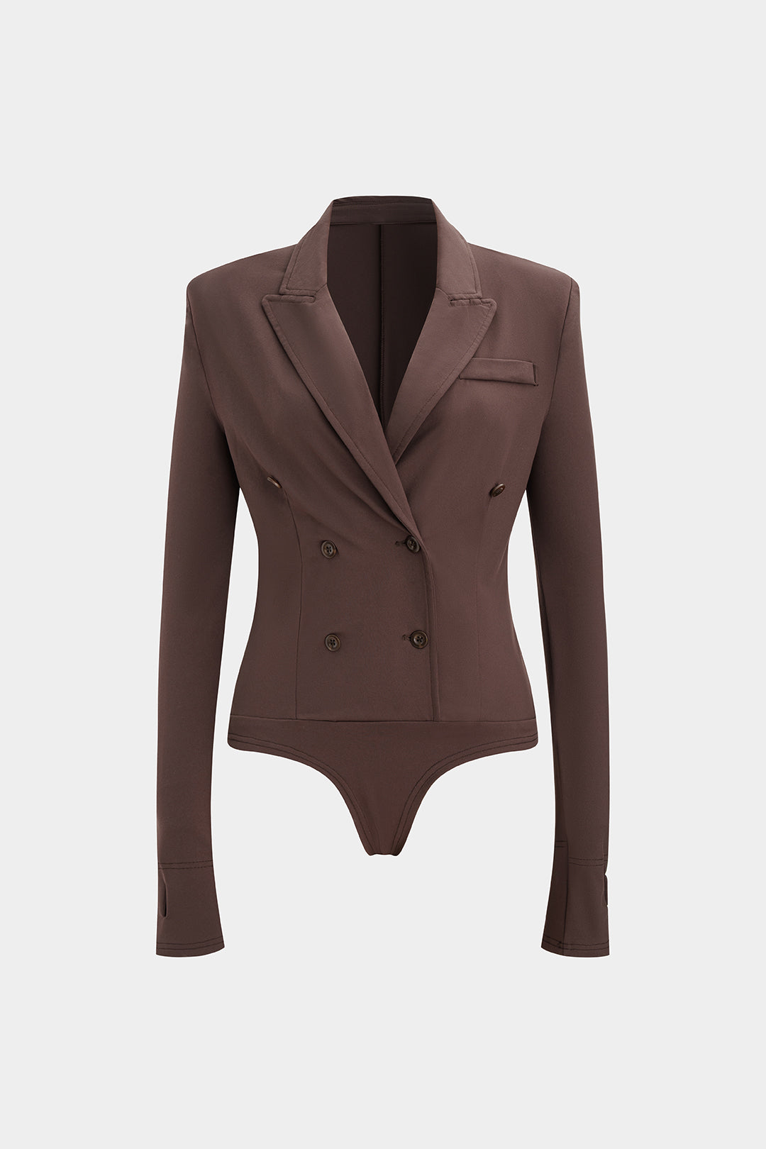 Body z kołnierzem i podwójnym zapięciem na guziki