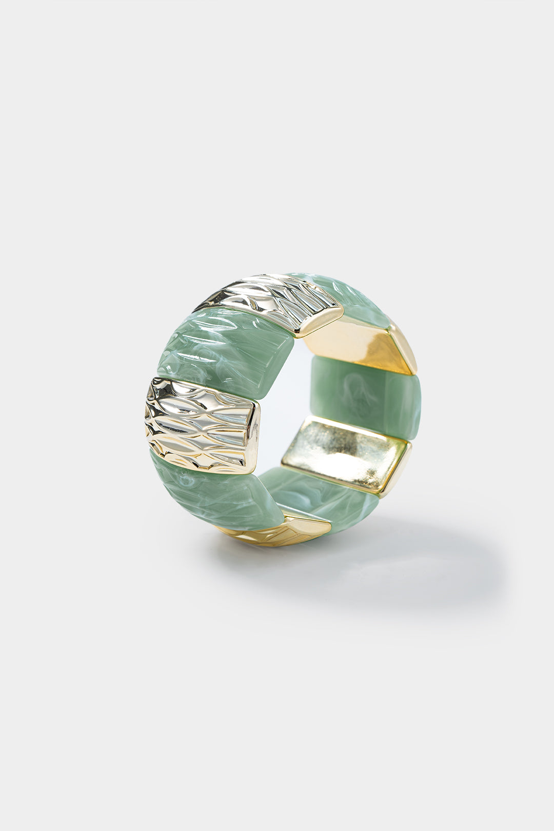 Bransoletka segmentowa z geometrycznymi panelami