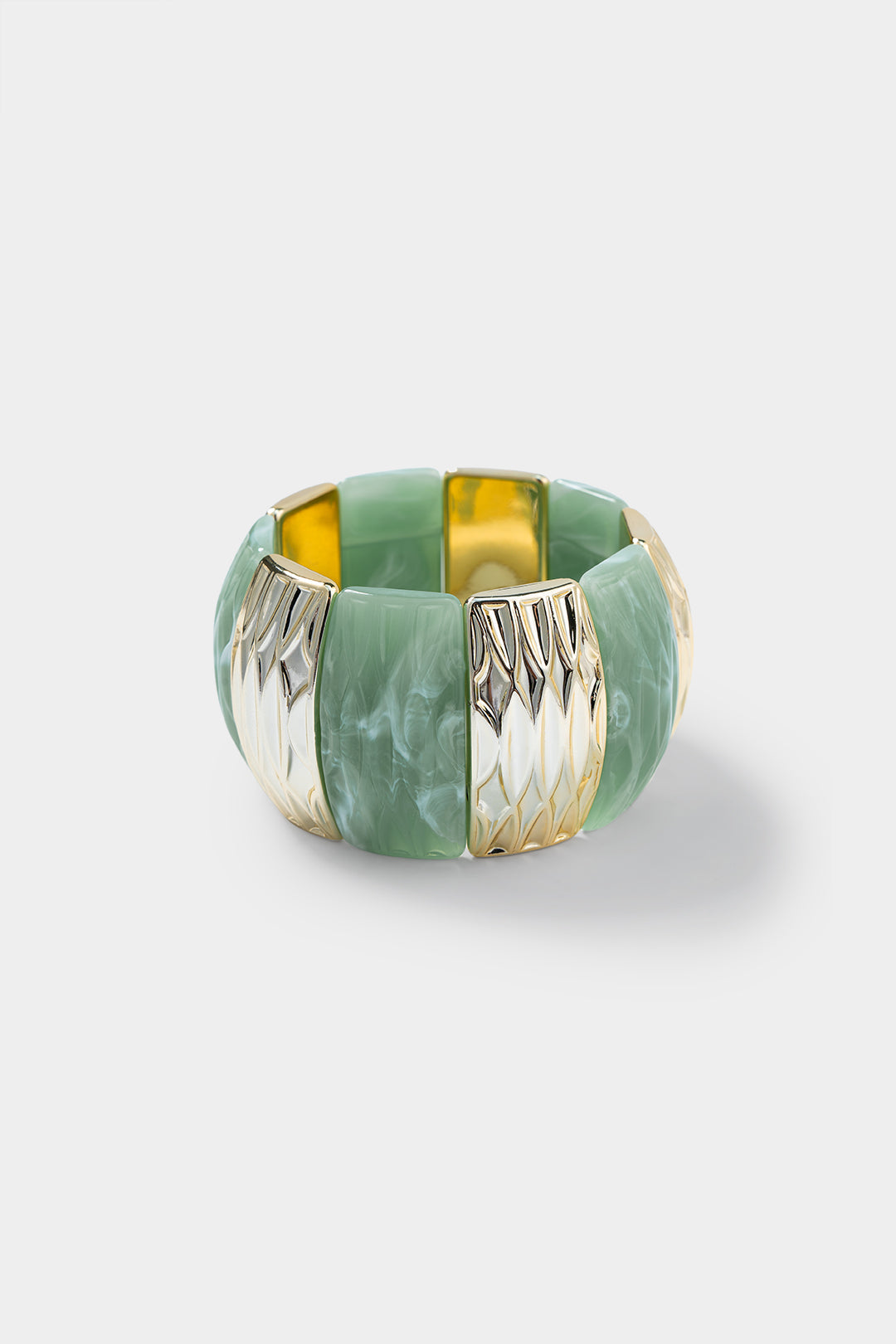 Bransoletka segmentowa z geometrycznymi panelami