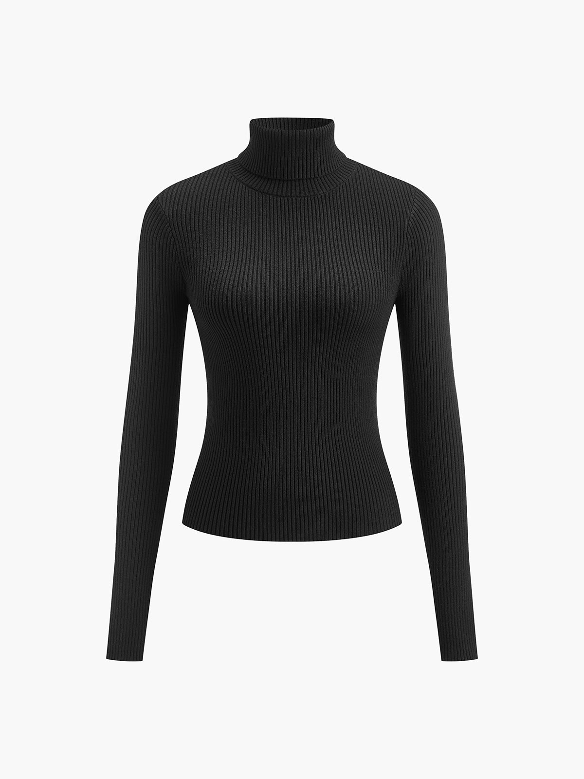 Golf prążkowany z długim rękawem elegancki