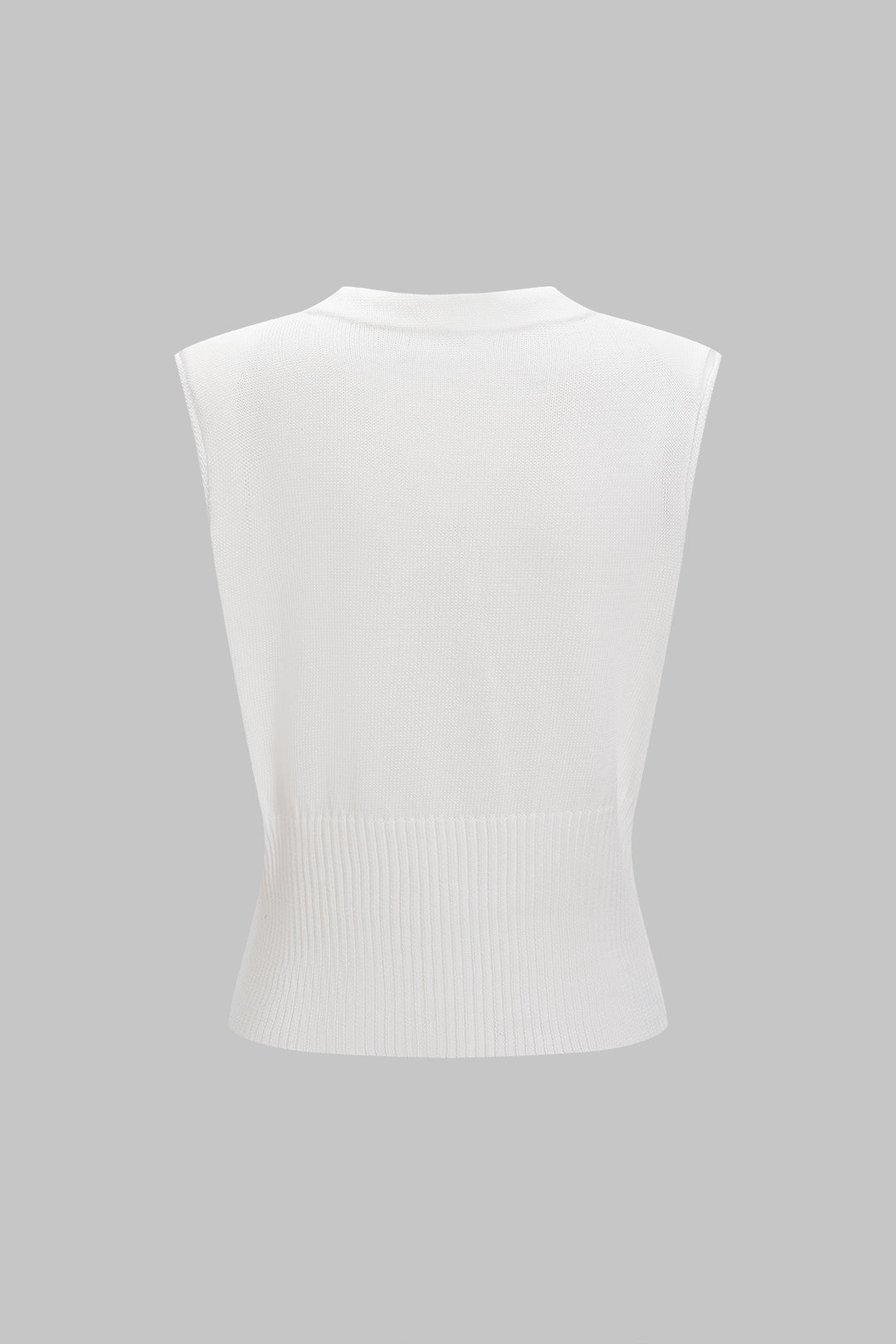 Kamizelka dzianinowa z guzikami i dekoltem V