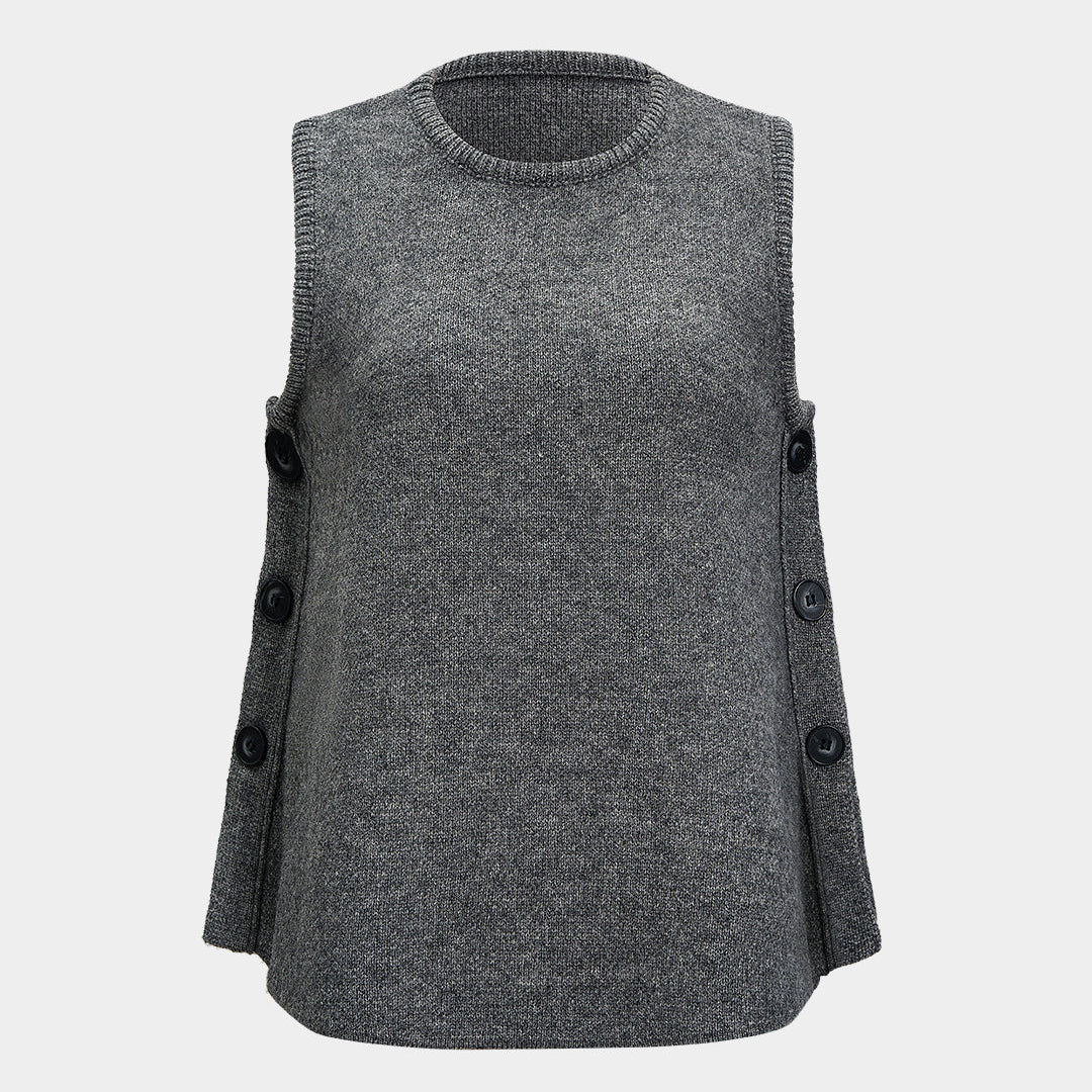 Kamizelka dzianinowa z guzikami po bokach