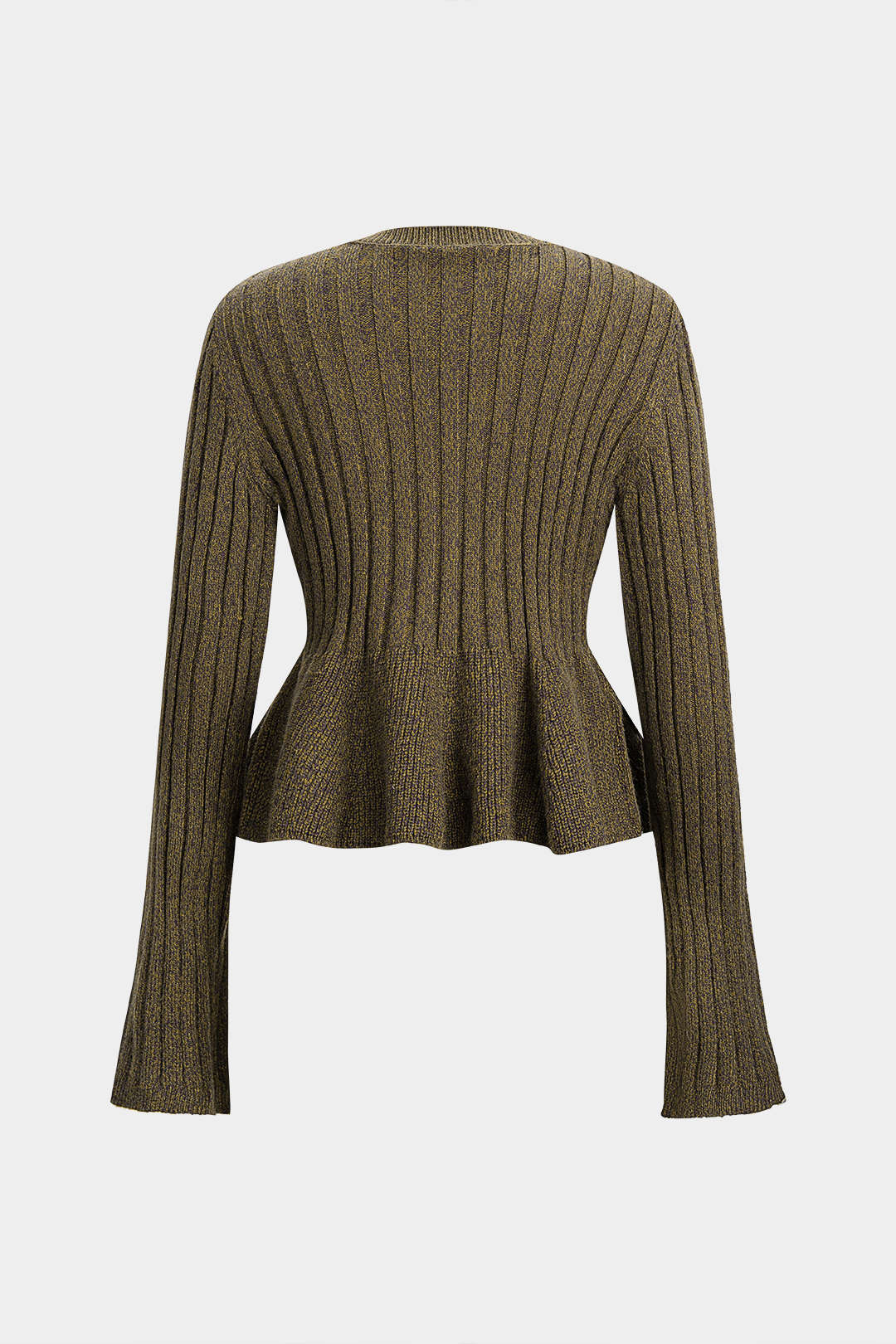 Kardigan z rozkloszowanym dołem i guzikami