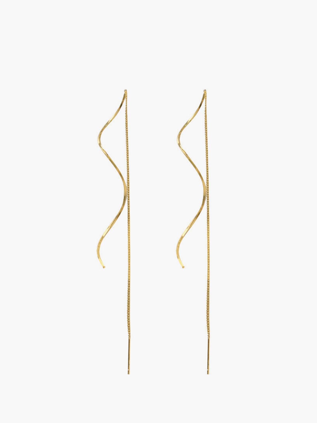 Kolczyki długie wiszące z falistym detalem