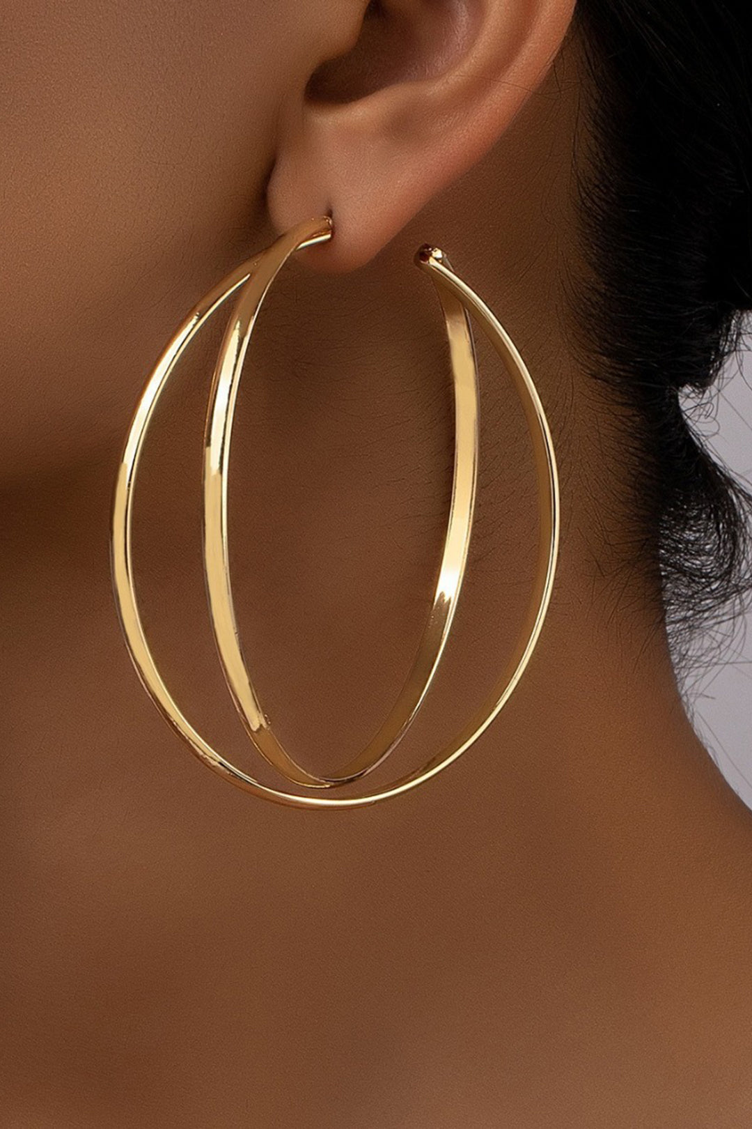 Kolczyki duże podwójne koła eleganckie