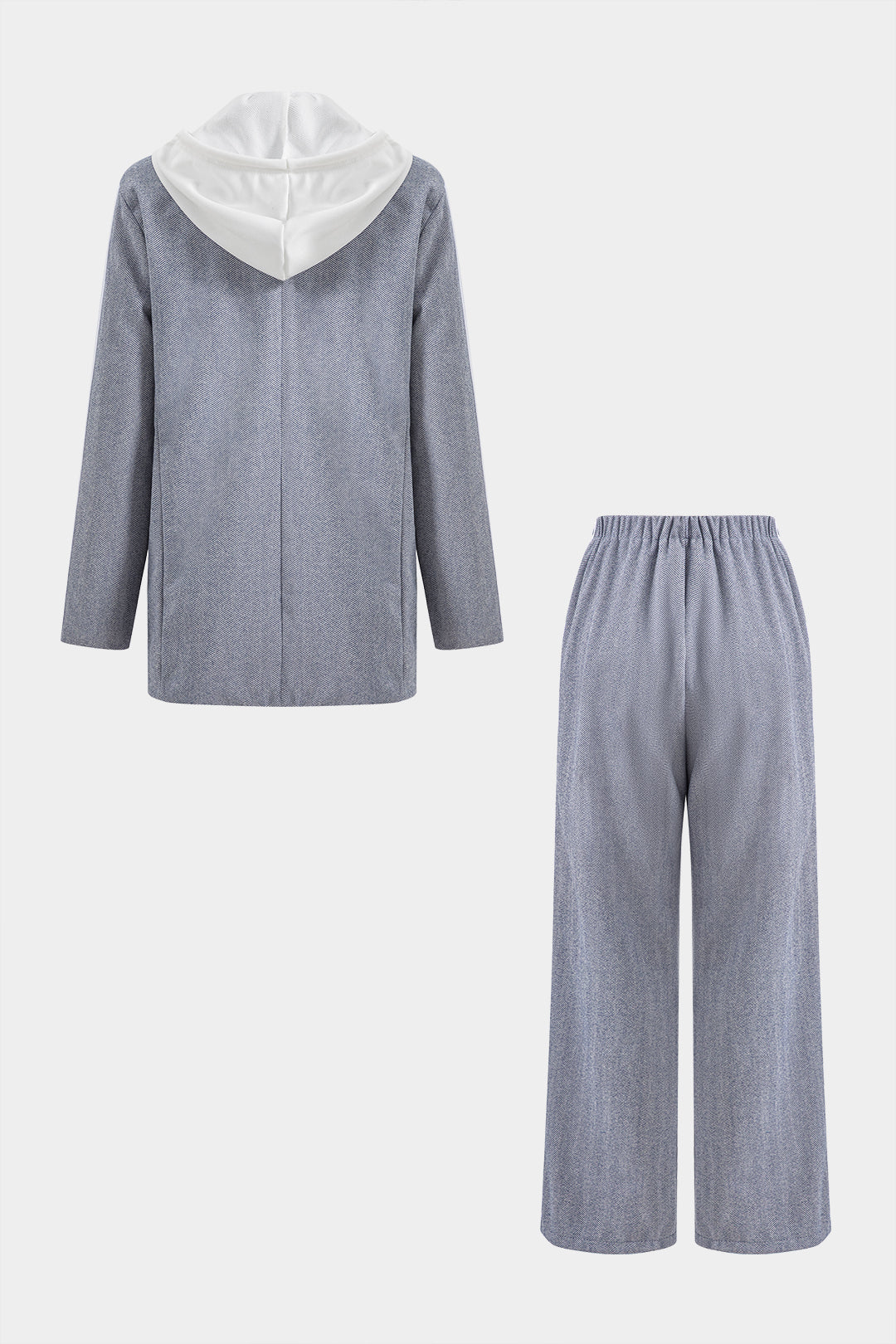 Komplet marynarka z kapturem i spodnie eleganckie