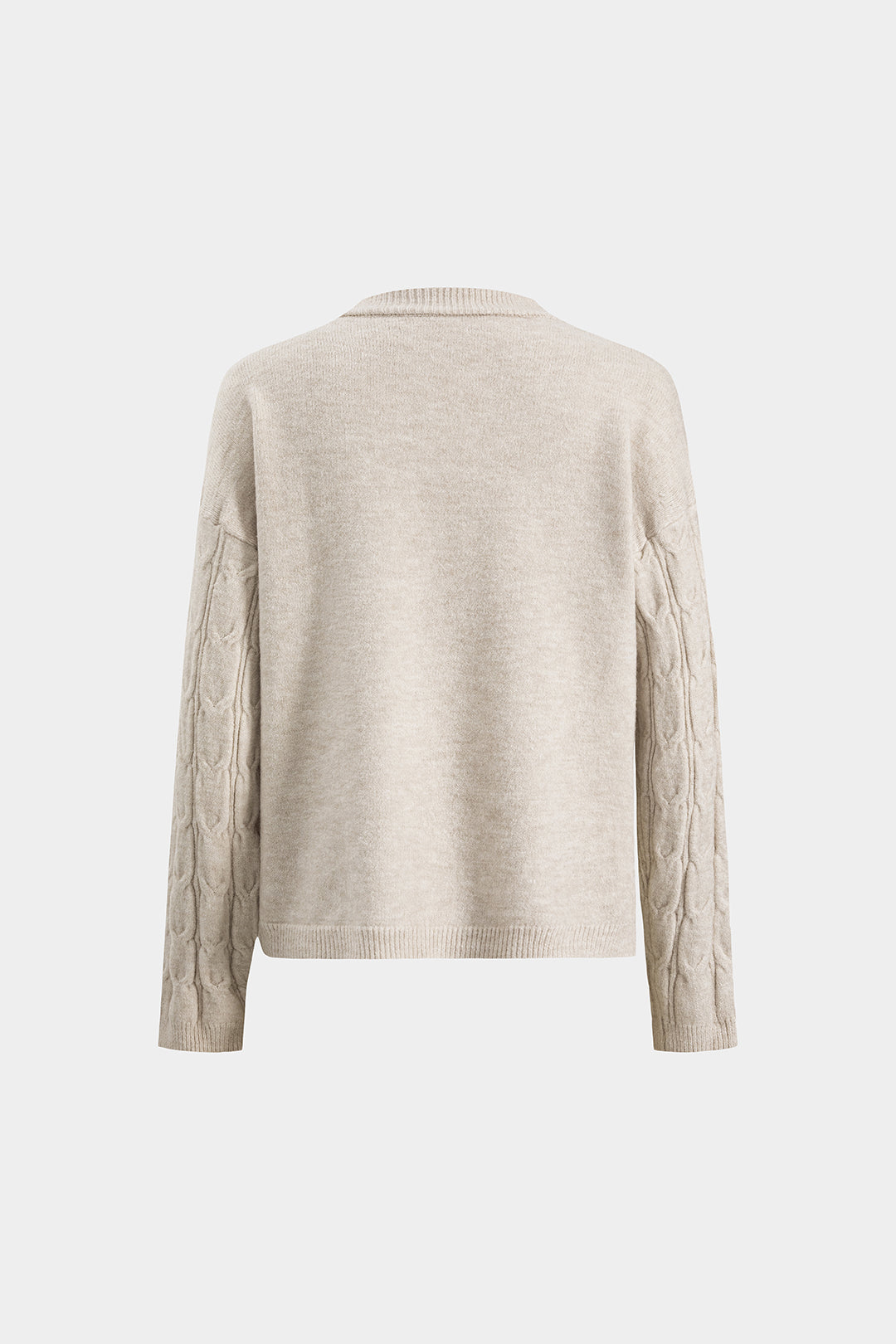 Komplet sweter i spódnica z ozdobnym splotem