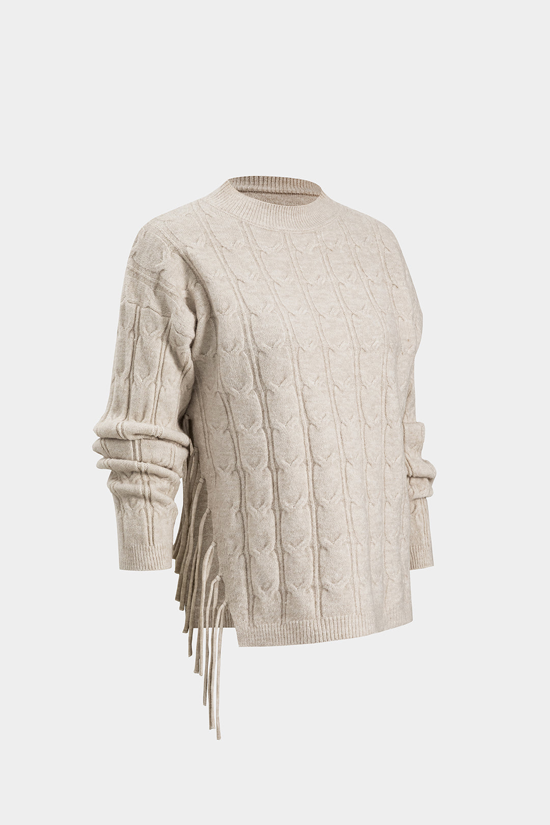 Komplet sweter i spódnica z ozdobnym splotem