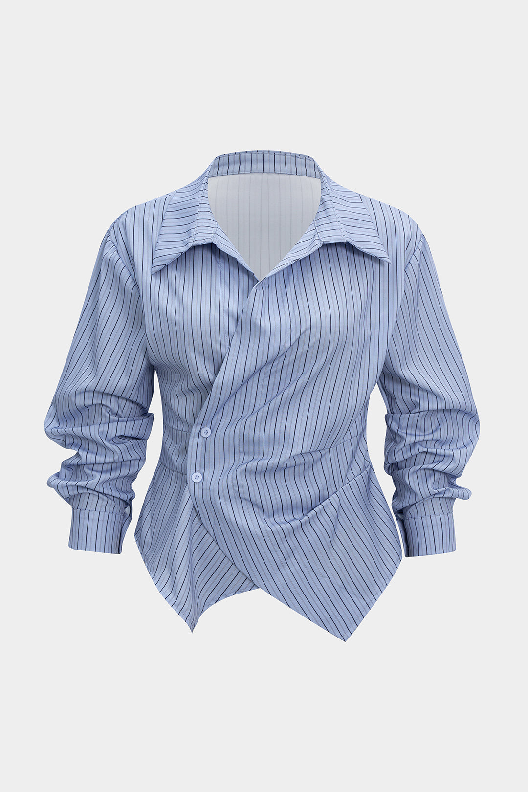 Koszula damska z asymetrycznym zapięciem i kołnierzykiem