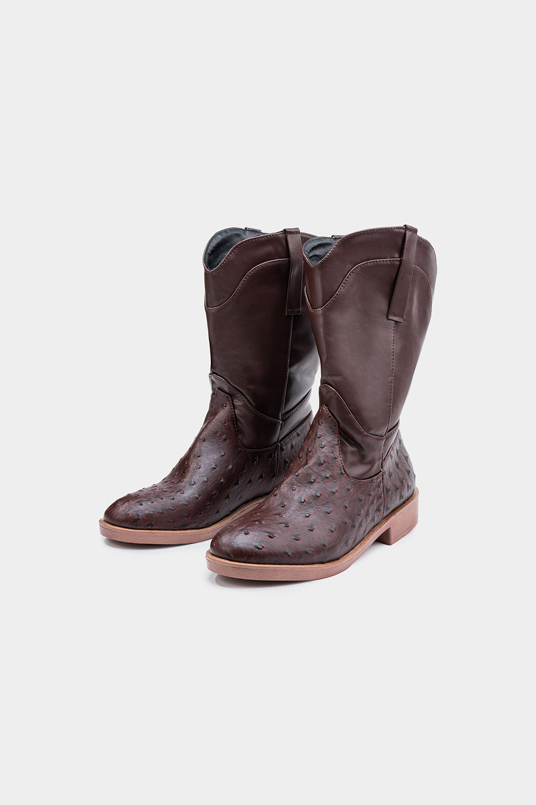 Kowbojki damskie z ozdobnym tłoczeniem cholewki