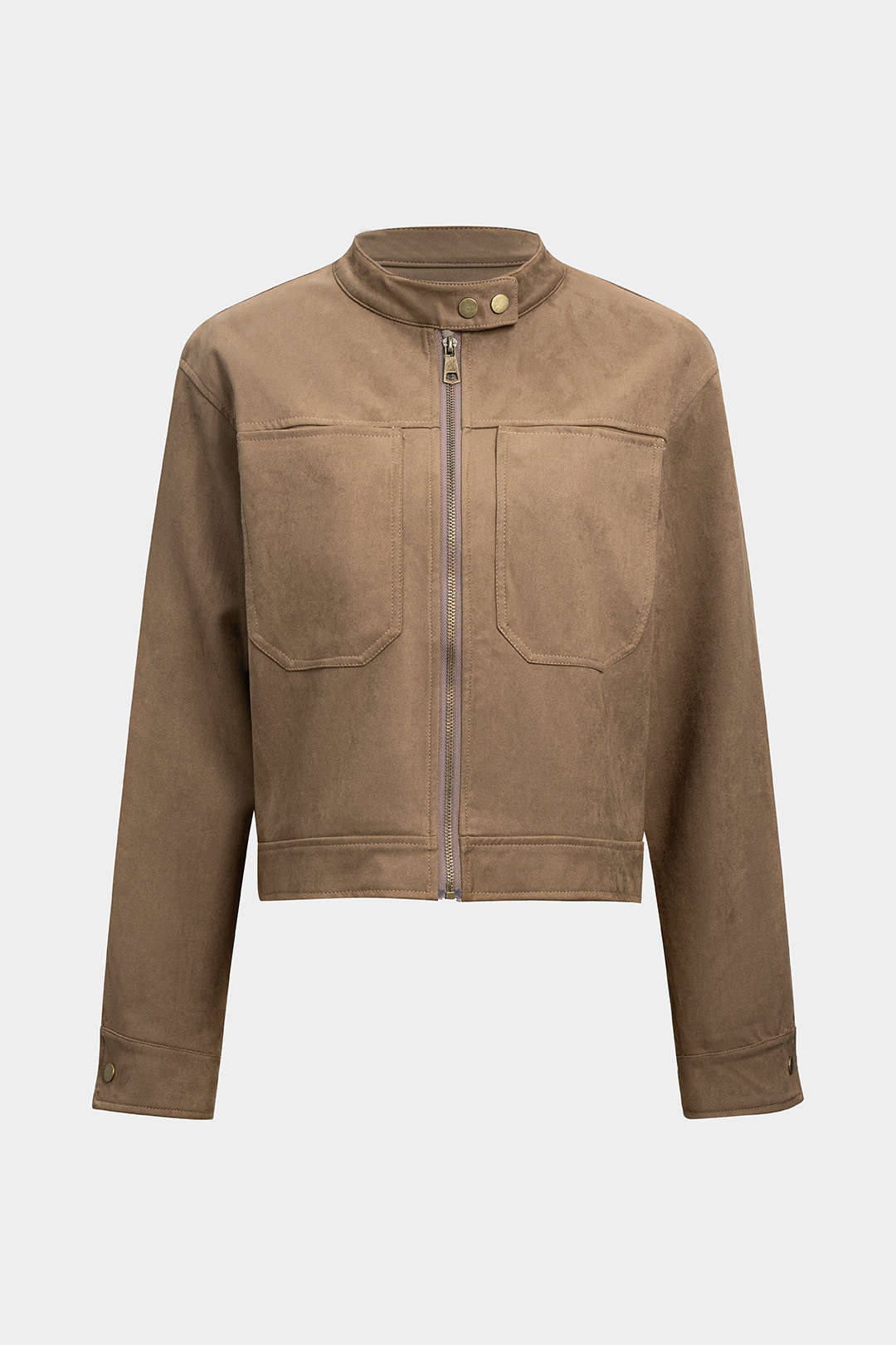 Kurtka damska z wysokim kołnierzem i kieszeniami