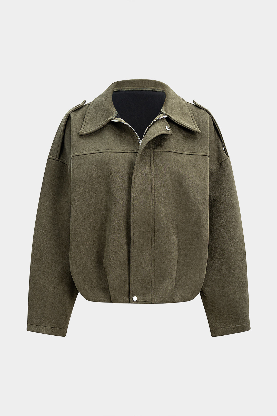 Kurtka oversize z szerokim kołnierzem