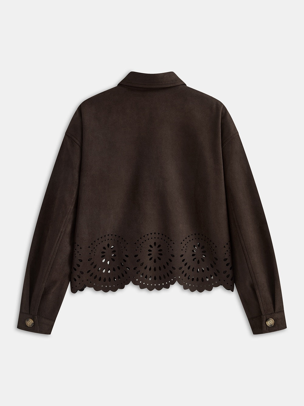 Kurtka z ażurowym wykończeniem i kieszeniami