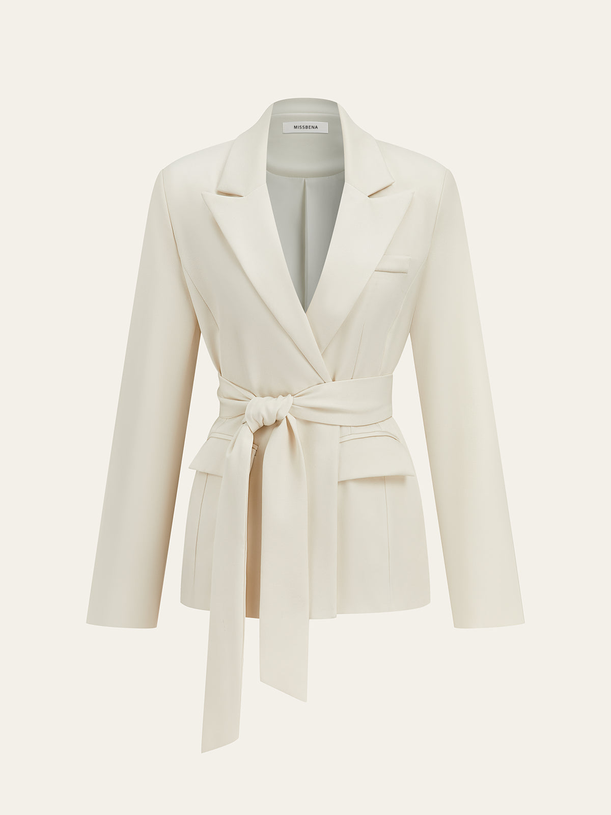 Marynarka z paskiem o eleganckim kroju mini