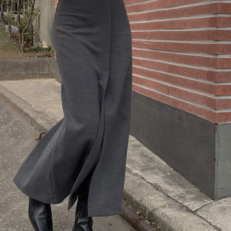 Spódnica długa z wysokim stanem i rozcięciem