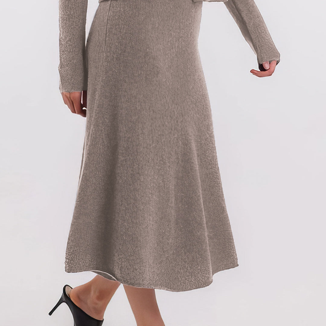 Spódnica midi z rozkloszowanym dołem