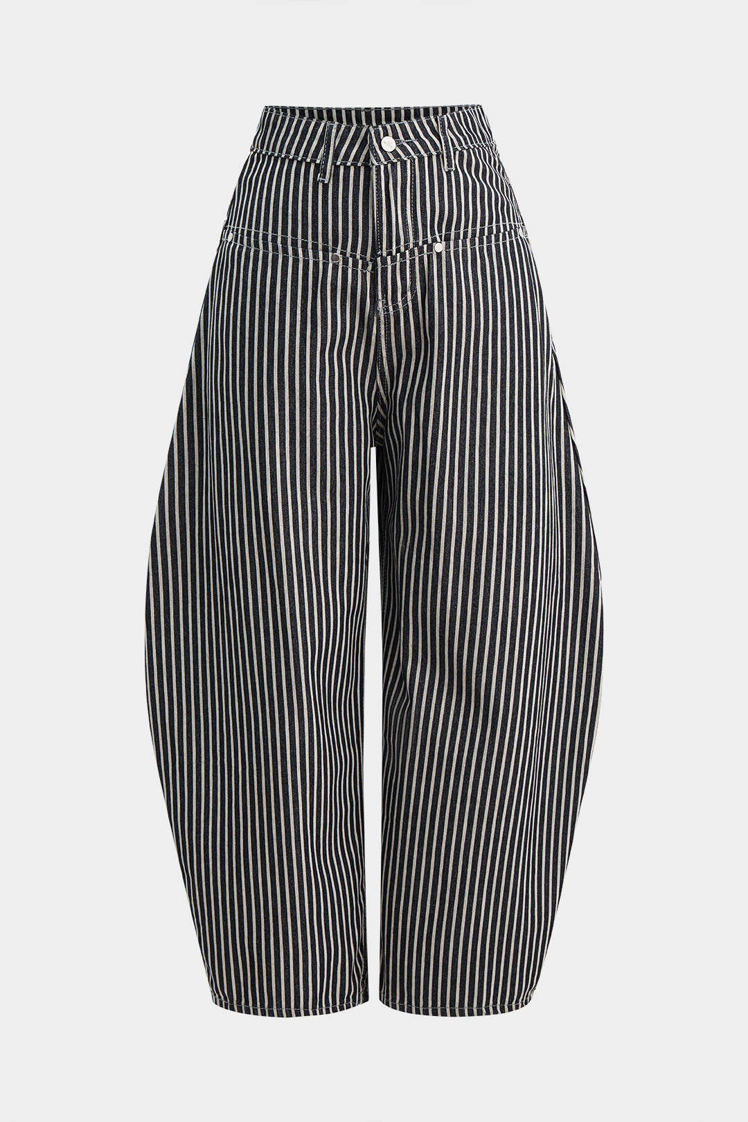 Spodnie damskie z wysokim stanem i zakładkami