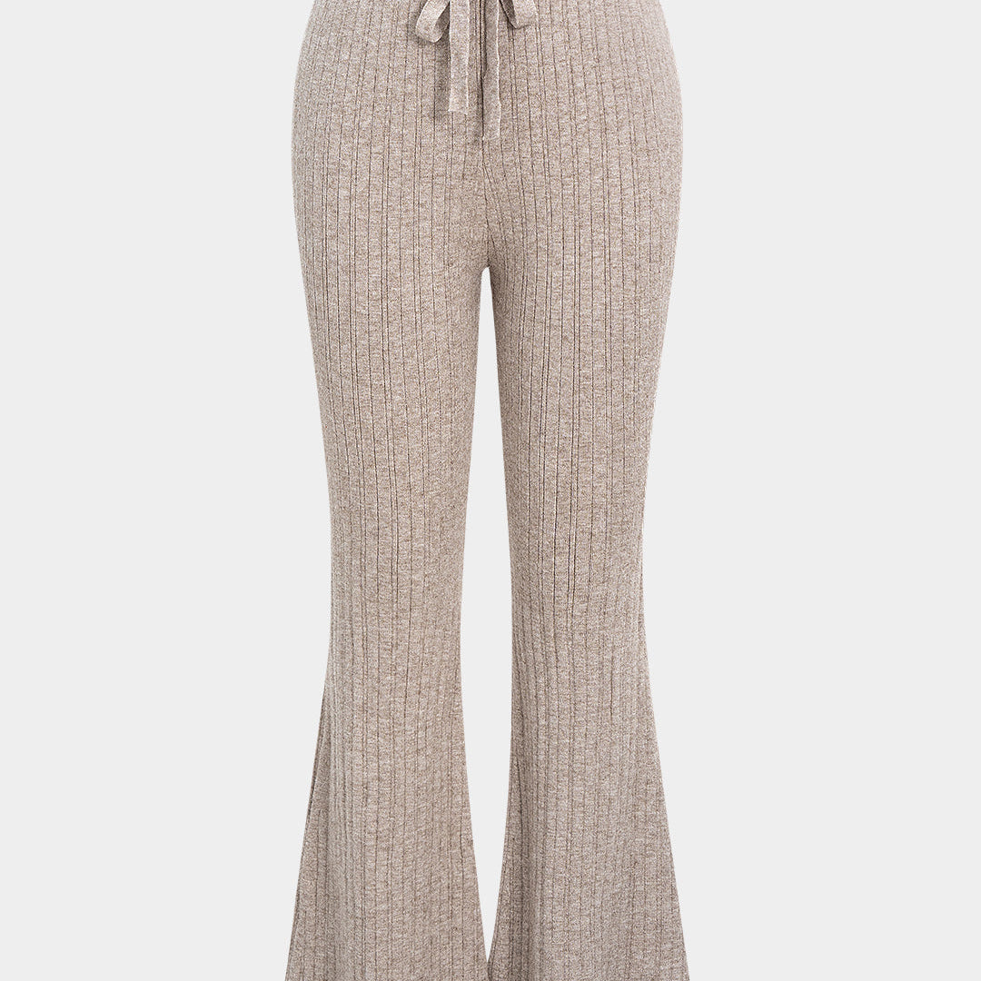 Spodnie dzianinowe z rozszerzanymi nogawkami