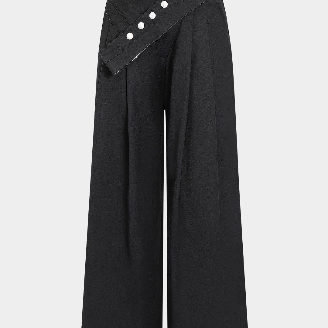 Spodnie z szerokimi nogawkami i paskiem