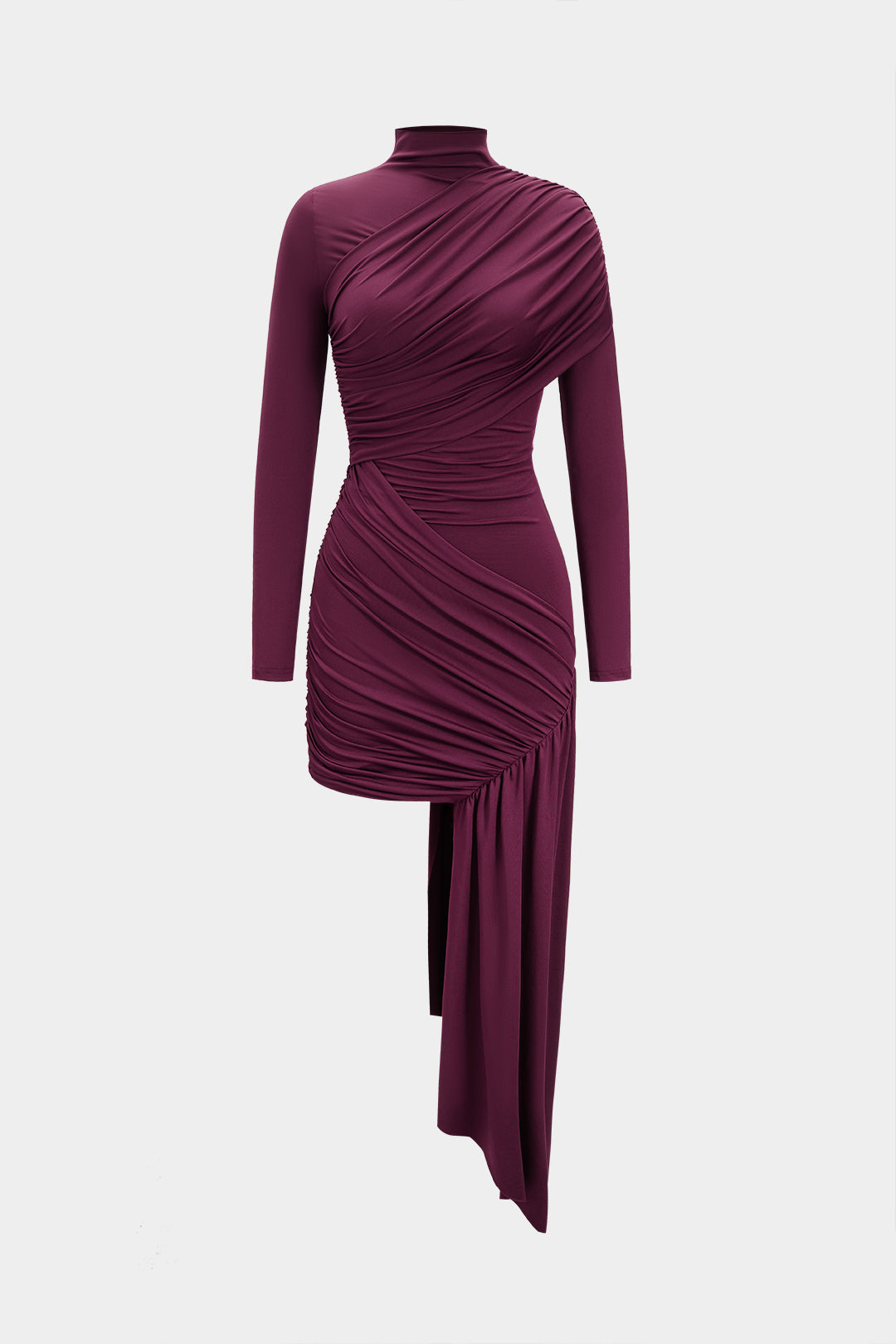 Sukienka asymetryczna z drapowanym detalem