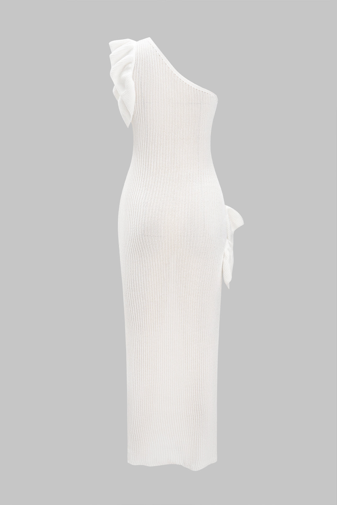 Sukienka asymetryczna z ozdobnymi falbanami