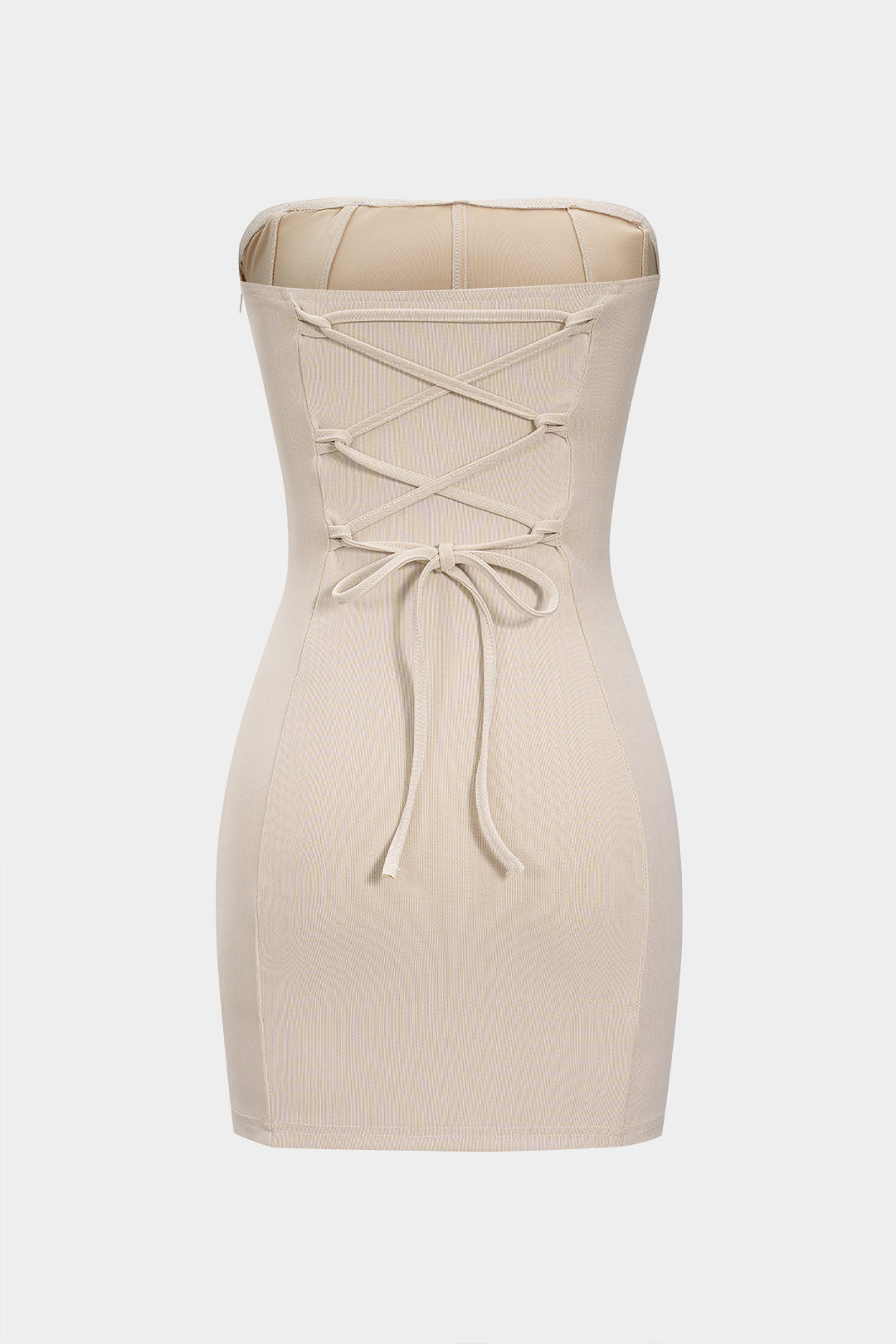 Sukienka bandażowa bez ramiączek mini elegancka
