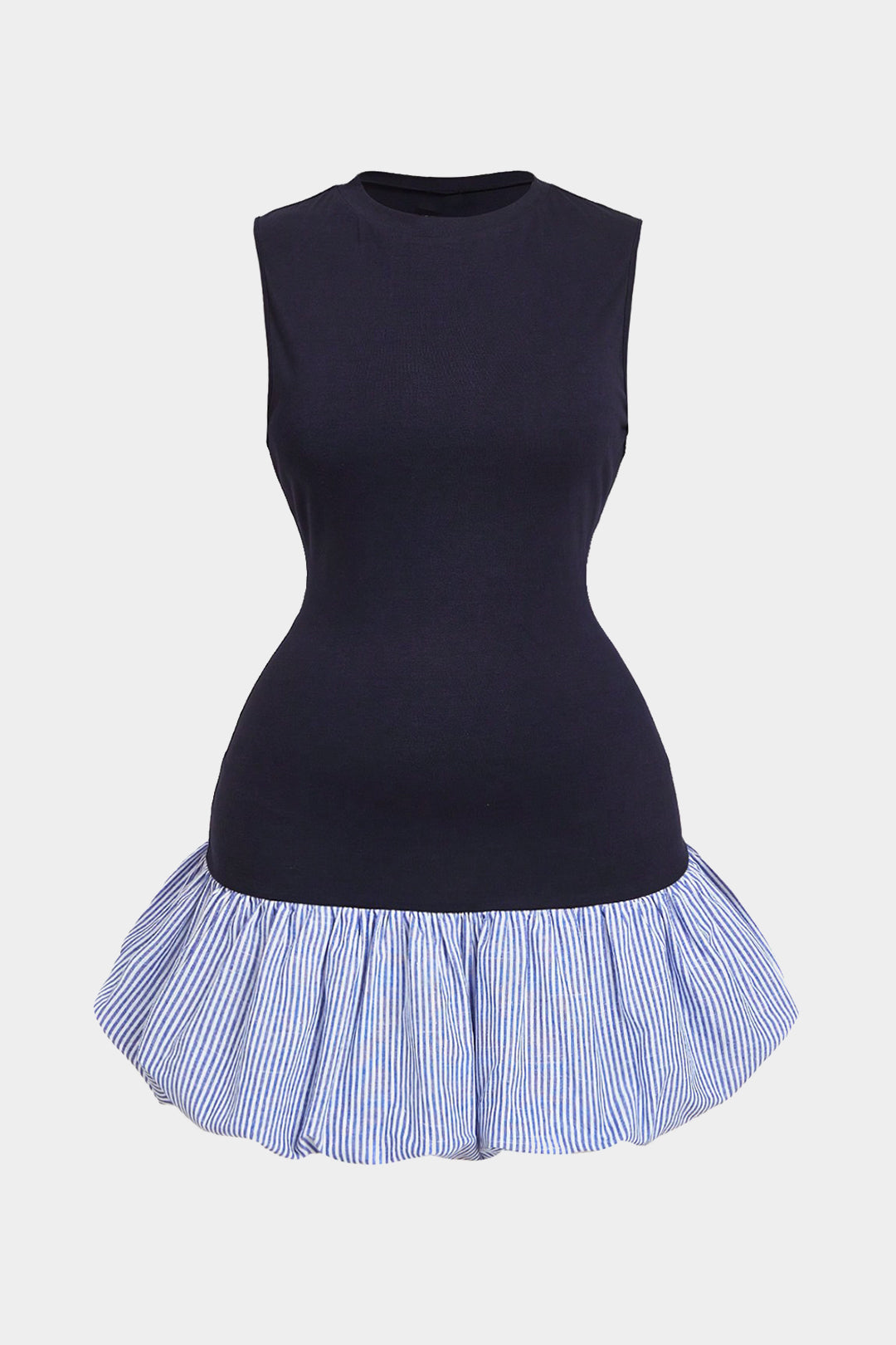 Sukienka bez rękawów z plisowaną spódnicą