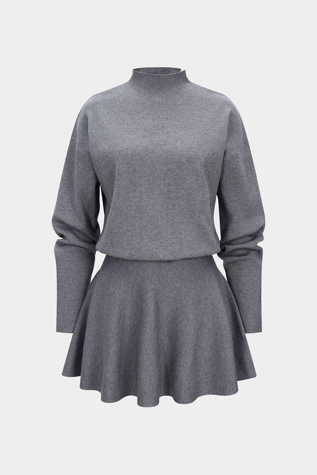 Sukienka dzianinowa z długim rękawem i golfem