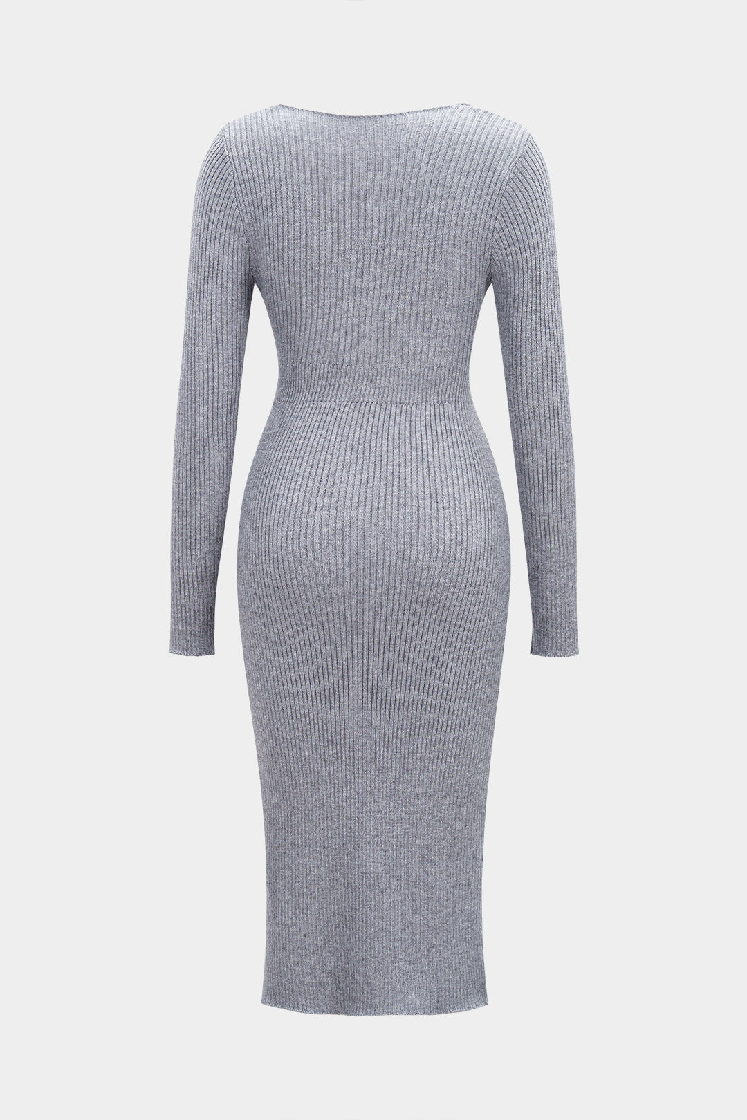 Sukienka dzianinowa z ozdobnymi guzikami midi