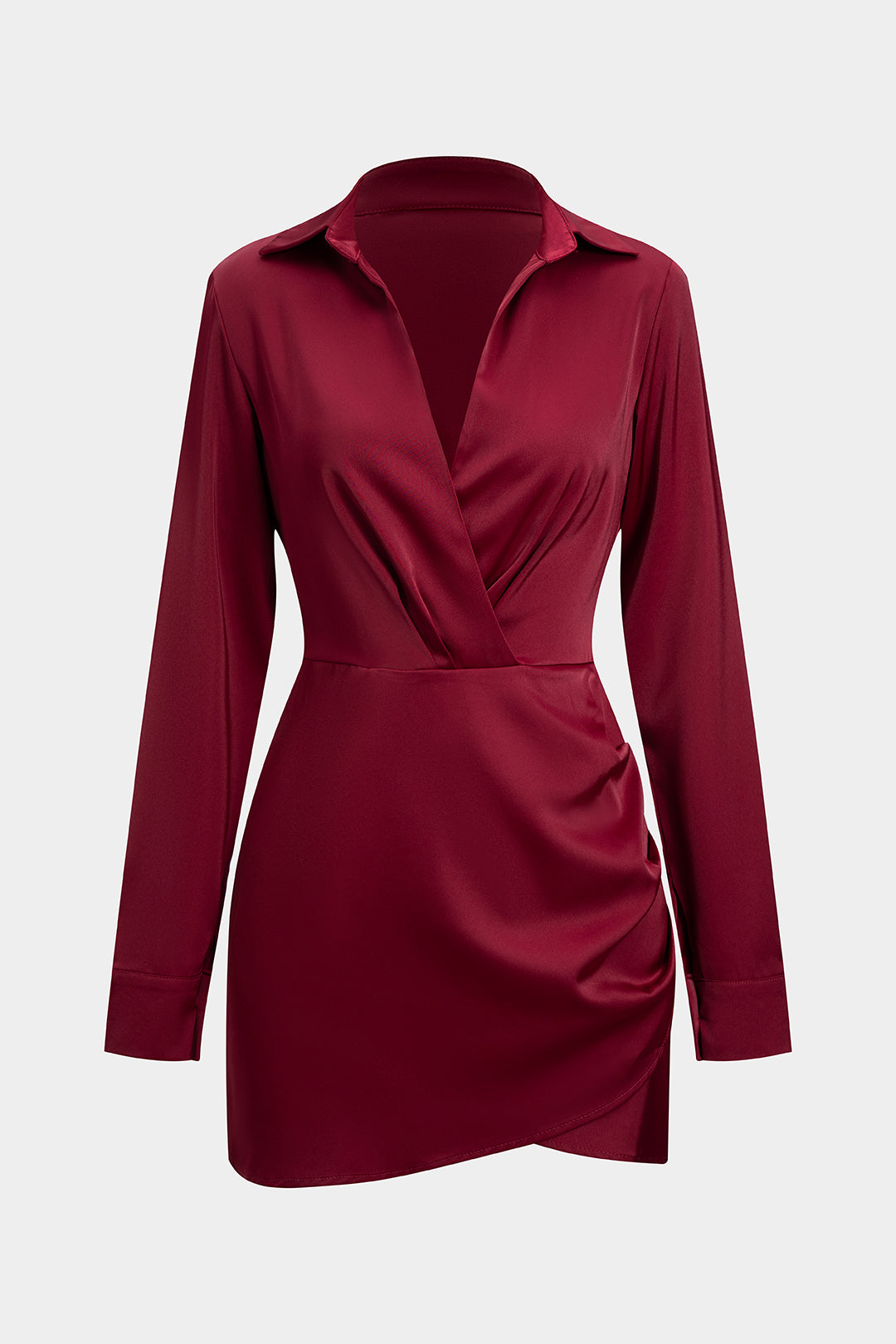 Sukienka kopertowa z długim rękawem elegancka mini