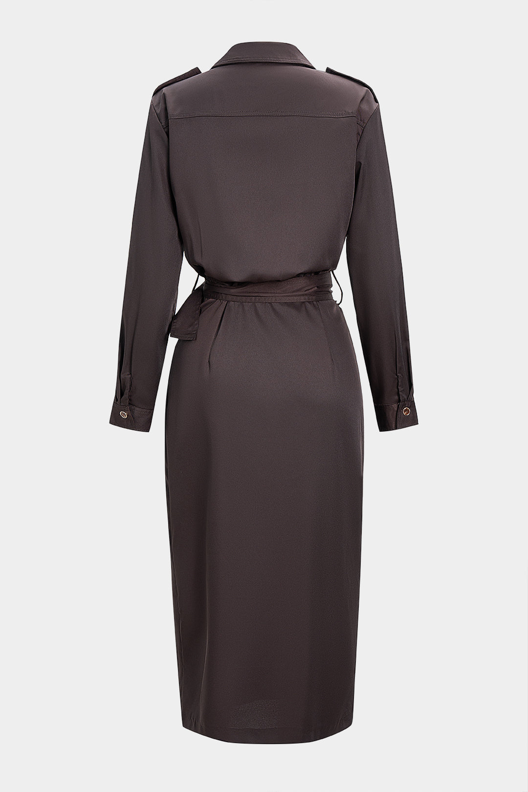 Sukienka kopertowa z paskiem i kołnierzykiem