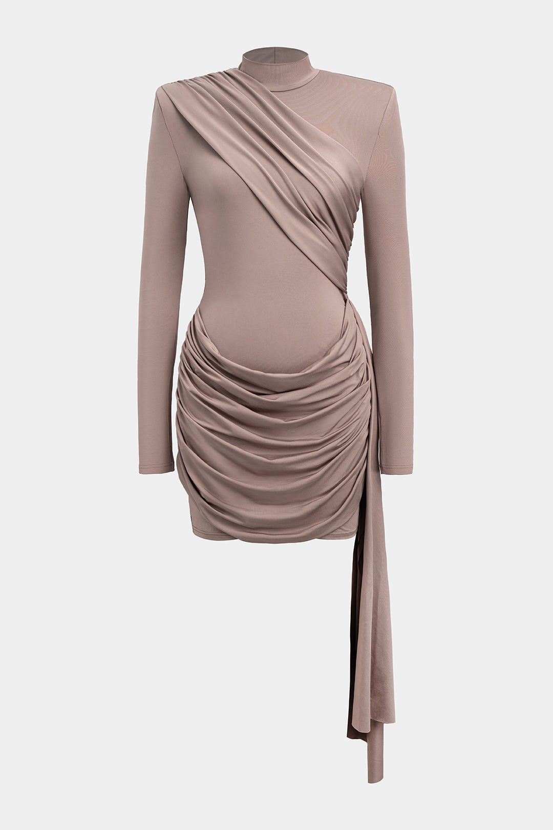 Sukienka mini asymetryczna z drapowaniem elegancka